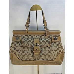 Vintage Coach Soho Signature Satchel Canvas And Leather E043-6876